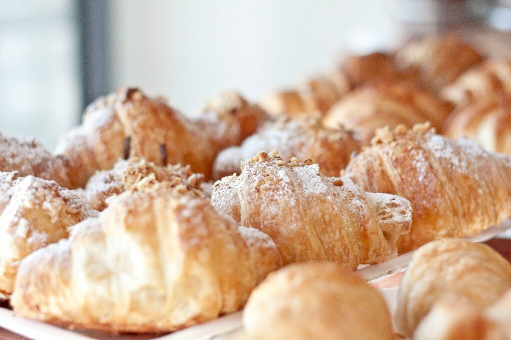 Croissants in a bakery