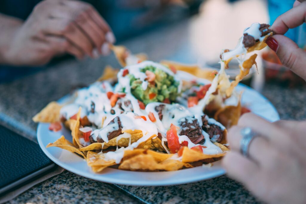 Nachos on a plate